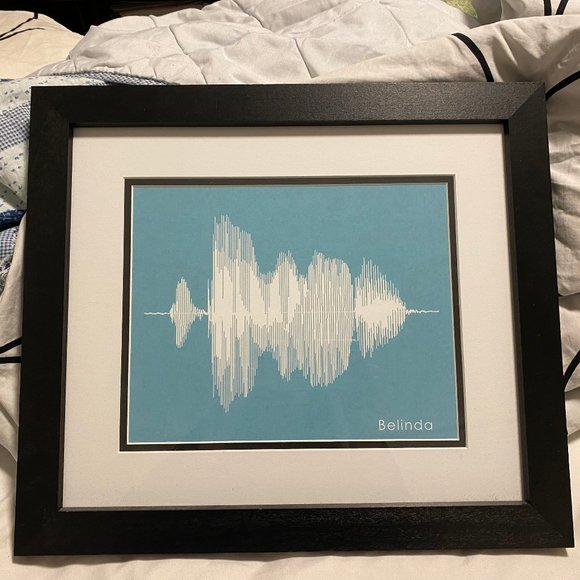 Blue Name Belinda Soundwave Art Frame - Picture 4 of 5